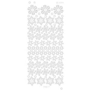 Card Deco Stickervel Snowflakes Platinum