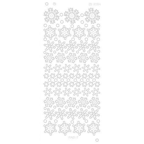 Card Deco Stickervel Snowflakes Platinum Card Deco Stickervel Snowflakes Platinum