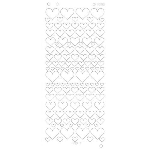 Card Deco Stickervel Hearts Various Platinum Card Deco Stickervel Hearts Various Platinum