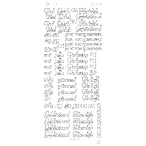 Card Deco Stickervel Huwelijk platinum Card Deco Stickervel Huwelijk platinum