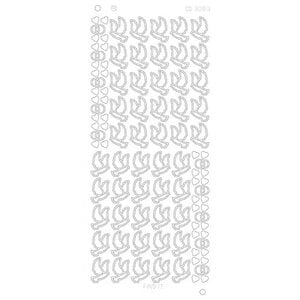 Card Deco Stickervel Wedding doves Platinum Card Deco Stickervel Wedding doves Platinum