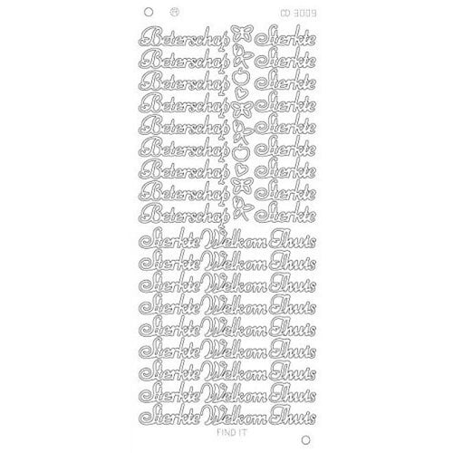 Card Deco Stickervel Beterschap Sterkte Welkom thuis platinum Card Deco Stickervel Beterschap Sterkte Welkom thuis platinum