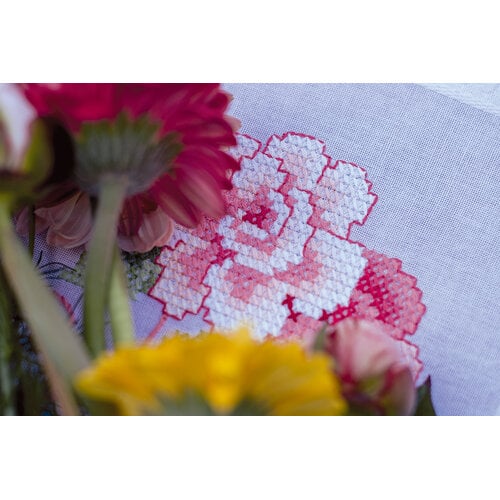 Vervaco Vervaco borduurpakket tafelloper Bloemen met vlinders Vervaco Vervaco borduurpakket tafelloper Bloemen met vlinders