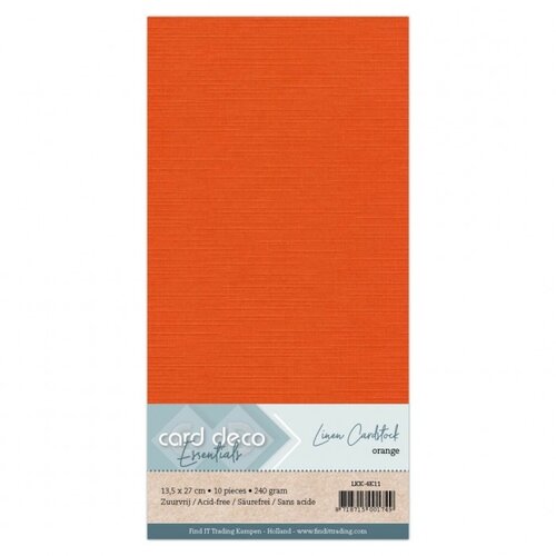 Card Deco Linnenkarton Vierkant Orange 240 gram 10 vel