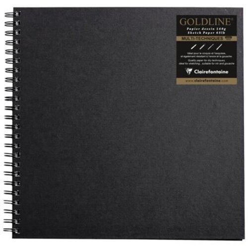 Clairefontaine Clairefontaine Goldline Tekenboek vierkant 30.5 x 30.5 cm 140 grams met ringband