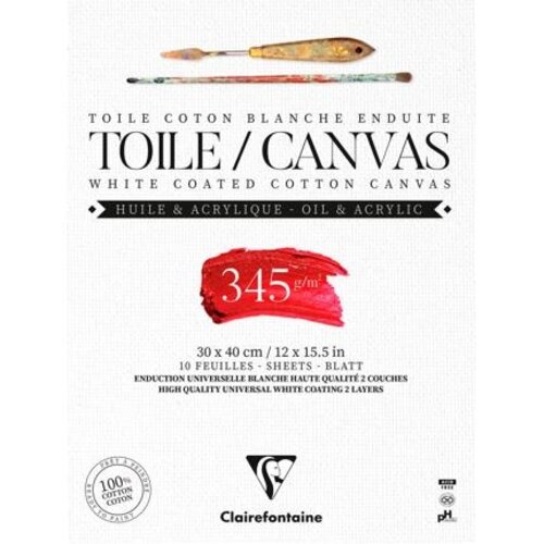 Clairefontaine Blok Canvas Papier voor Olieverf en Acrylverf 345 grams