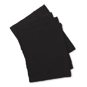 Pan Art Pan Art Zwart Deckle-edge papier egaal 100% katoen 22 x 28 cm 10 vel