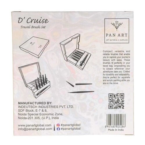 Pan Art Luxe Aquarel penselenset in houten box 6 delig Pan Art Luxe Aquarel penselenset in houten box 6 delig