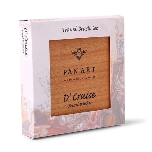 Pan Art Luxe Aquarel penselenset in houten box 6 delig Pan Art Luxe Aquarel penselenset in houten box 6 delig