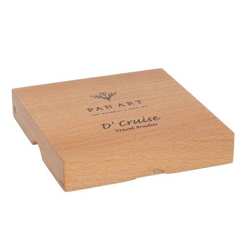 Pan Art Luxe Aquarel penselenset in houten box 6 delig Pan Art Luxe Aquarel penselenset in houten box 6 delig
