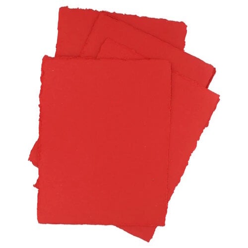 Pan Art Pan Art Rood Deckle-edge papier egaal 100% katoen 22 x 28 cm 10 vel Pan Art Pan Art Rood Deckle-edge papier egaal 100% katoen 22 x 28 cm 10 vel
