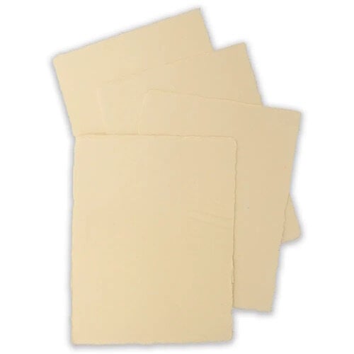 Pan Art Pan Art Beige Deckle-edge papier egaal 100% katoen 22 x 28 cm 10 vel Pan Art Pan Art Beige Deckle-edge papier egaal 100% katoen 22 x 28 cm 10 vel