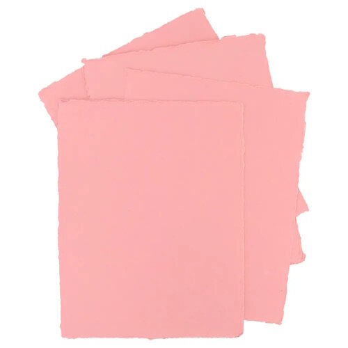 Pan Art Pan Art Roze Deckle-edge papier egaal 100% katoen 22 x 28 cm 10 vel Pan Art Pan Art Roze Deckle-edge papier egaal 100% katoen 22 x 28 cm 10 vel