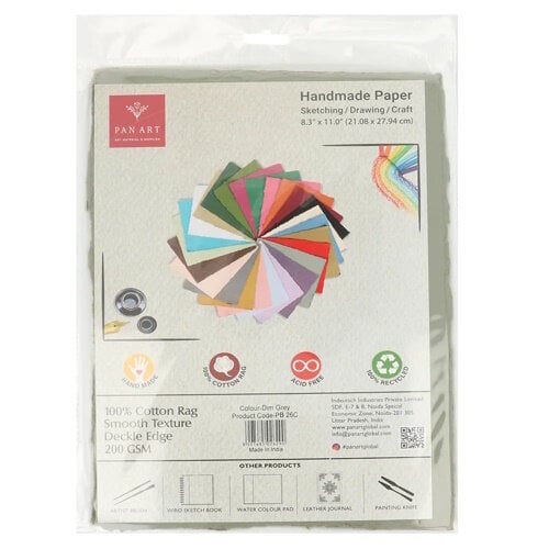 Pan Art Pan Art Middengroen Deckle-edge papier egaal 100% katoen 22 x 28 cm 10 vel Pan Art Pan Art Middengroen Deckle-edge papier egaal 100% katoen 22 x 28 cm 10 vel