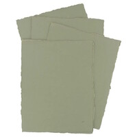 Pan Art Middengroen Deckle-edge papier egaal 100% katoen 22 x 28 cm 10 vel