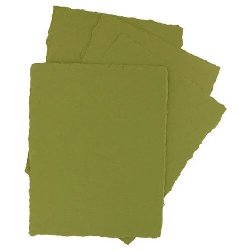 Pan Art Pan Art Olijf Deckle-edge papier egaal 100% katoen 22 x 28 cm 10 vel Pan Art Pan Art Olijf Deckle-edge papier egaal 100% katoen 22 x 28 cm 10 vel