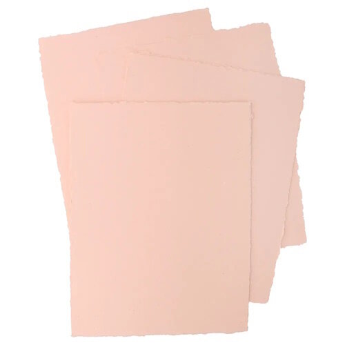 Pan Art Pan Art Zalmroze Deckle-edge papier egaal 100% katoen 22 x 28 cm 10 vel Pan Art Pan Art Zalmroze Deckle-edge papier egaal 100% katoen 22 x 28 cm 10 vel
