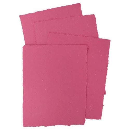 Pan Art Pan Art Donkerroze Deckle-edge papier egaal 100% katoen 22 x 28 cm 10 vel Pan Art Pan Art Donkerroze Deckle-edge papier egaal 100% katoen 22 x 28 cm 10 vel