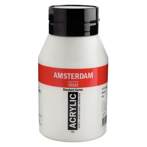 Amsterdam Amsterdam Acrylverf 1000 ml Zinkwit 104 Amsterdam Amsterdam Acrylverf 1000 ml Zinkwit 104