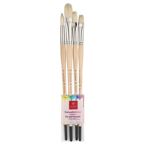 Pan Art Pan Art Penselenset Varkenshaar voor olie- en acrylverf