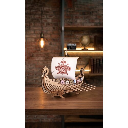 Eco Wood Art Eco Wood Art 3d Drakkar Bouwpakket Eco Wood Art Eco Wood Art 3d Drakkar Bouwpakket
