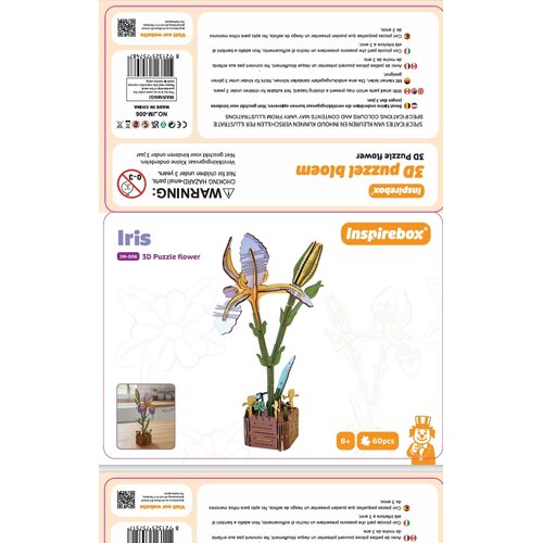 Inspirebox 3D bouwpakket Iris Inspirebox 3D bouwpakket Iris