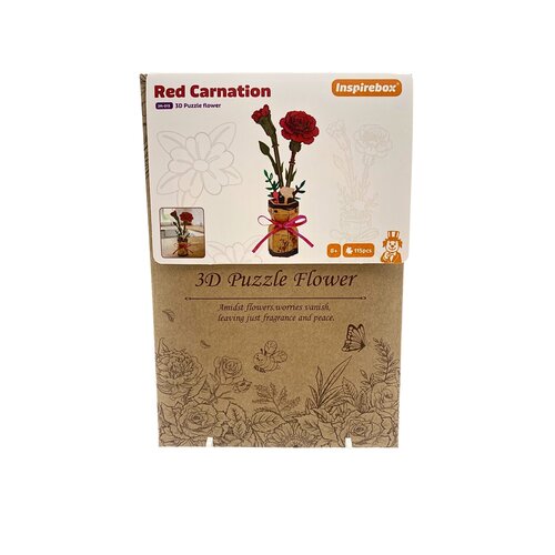 Inspirebox 3D bouwpakket Red Carnation Inspirebox 3D bouwpakket Red Carnation