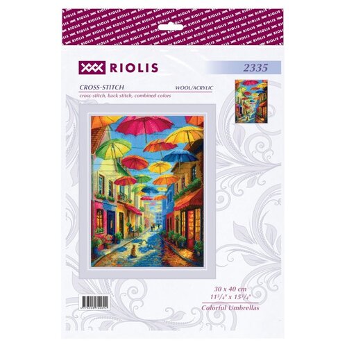 Riolis Riolis borduurpakket Colorful Umbrellas Riolis Riolis borduurpakket Colorful Umbrellas