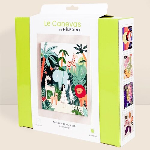 Milpoint Petit Point voorbedrukt borduurpakket Jungle Hear