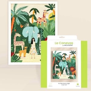 Milpoint Petit Point voorbedrukt borduurpakket Jungle Hear