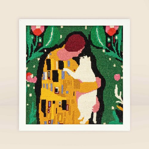 Milpoint Petit Point voorbedrukt borduurpakket JThe Feline Kiss
