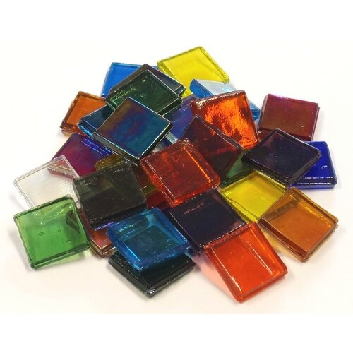 Mozaiek Glas Steentjes 15 x 15 mm transparant ca. 100 stuks
