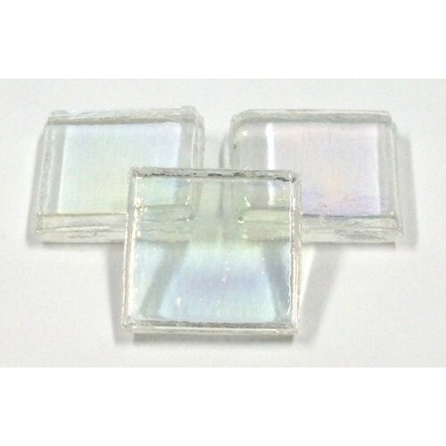 Mozaiek Glas Steentjes 15 x 15 mm ice transparant ca. 100 stuks
