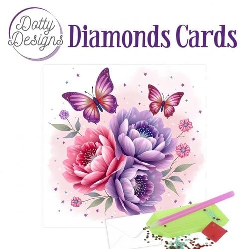 Dotty Designs   Diamond Painting Kaart Butterfly Peony Dream