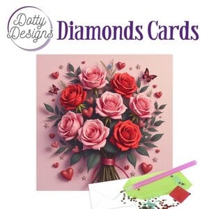 Dotty Designs   Diamond Painting Kaart Pink Forever Love Rose