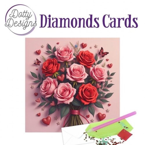 Dotty Designs Diamond Painting Kaart Pink Forever Love Rose Dotty Designs Diamond Painting Kaart Pink Forever Love Rose