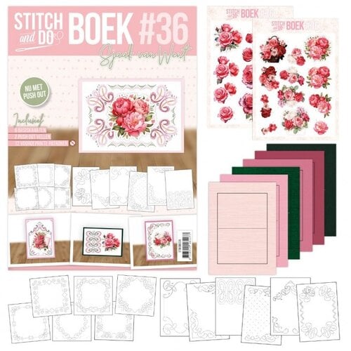 Hobbydots Stitch and Do boek A6 nr 36 Roses Hobbydots Stitch and Do boek A6 nr 36 Roses