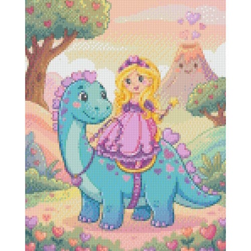 PixelHobby Pixelhobby Patroon 5902 Prinses op een Dino PixelHobby Pixelhobby Patroon 5902 Prinses op een Dino