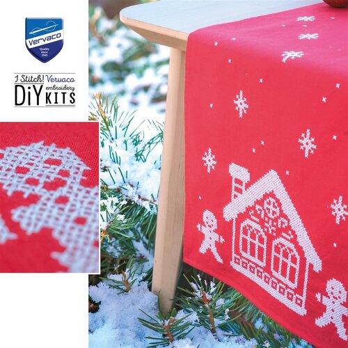 Vervaco Vervaco Tafelloper Gingerhouse 30 x 105 cm Vervaco Vervaco Tafelloper Gingerhouse 30 x 105 cm
