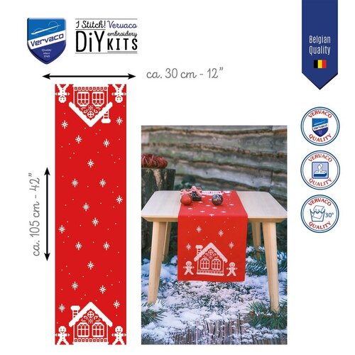 Vervaco Vervaco Tafelloper Gingerhouse 30 x 105 cm Vervaco Vervaco Tafelloper Gingerhouse 30 x 105 cm