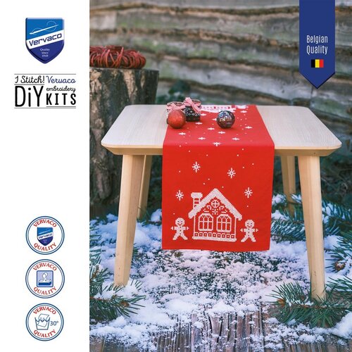 Vervaco Vervaco Tafelloper Gingerhouse 30 x 105 cm Vervaco Vervaco Tafelloper Gingerhouse 30 x 105 cm