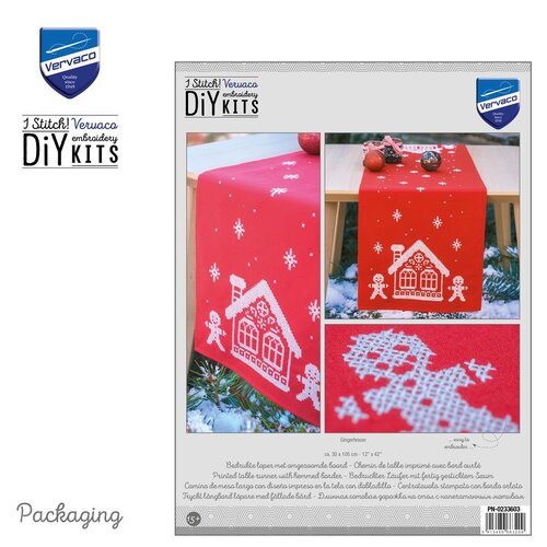 Vervaco Vervaco Tafelloper Gingerhouse 30 x 105 cm Vervaco Vervaco Tafelloper Gingerhouse 30 x 105 cm