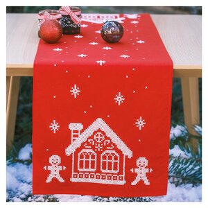 Vervaco Vervaco Tafelloper Gingerhouse 30 x 105 cm Vervaco Vervaco Tafelloper Gingerhouse 30 x 105 cm