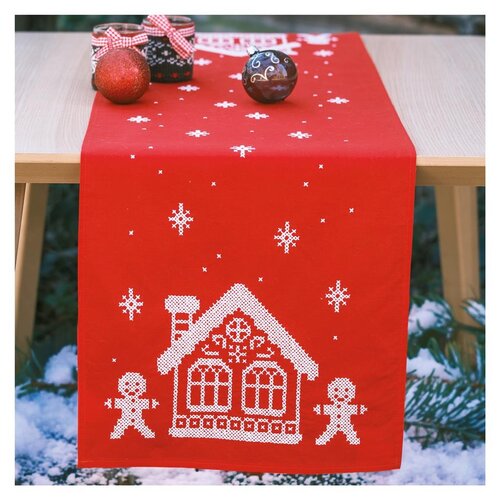 Vervaco Vervaco Tafelloper Gingerhouse 30 x 105 cm Vervaco Vervaco Tafelloper Gingerhouse 30 x 105 cm