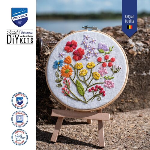 Vervaco Vervaco borduurpakket met borduurring Bloemen symfonie Vervaco Vervaco borduurpakket met borduurring Bloemen symfonie