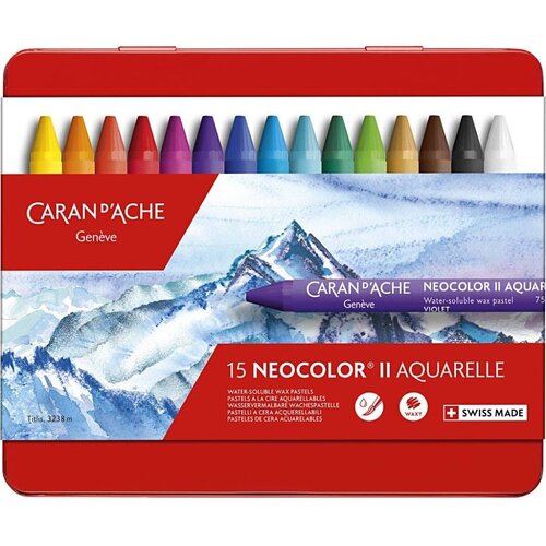 Caran d'Ache Neocolor II Waskrijt Set 15 stuks Caran d'Ache Neocolor II Waskrijt Set 15 stuks