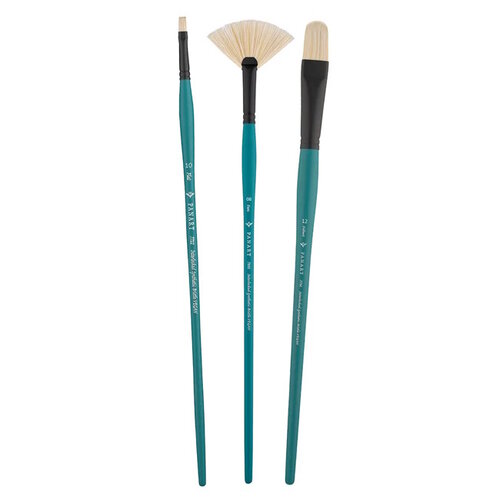 Pan Art Pan Art Olieverfpenselen vegan synthetisch 3 stuks Pan Art Pan Art Olieverfpenselen vegan synthetisch 3 stuks