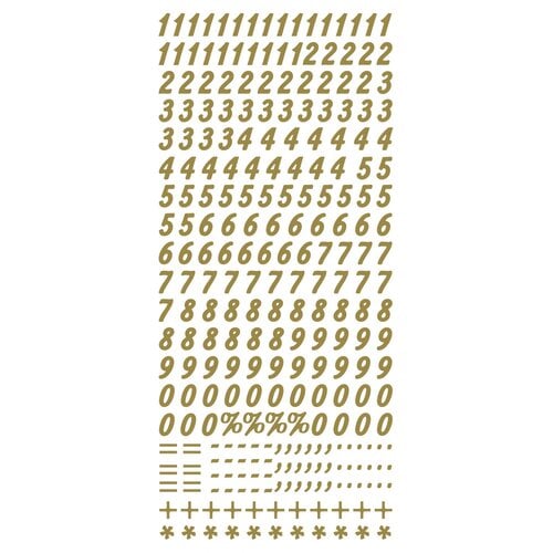 Stickervel Cijfers Goud Stickervel Cijfers Goud