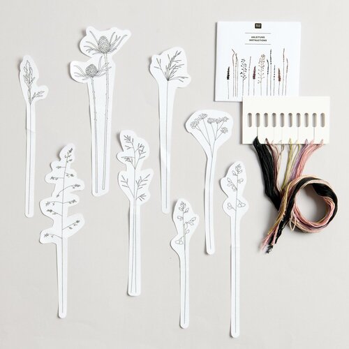 Rico Design Borduurpakket Stick and Stitch Bloemen en Grassen Rico Design Borduurpakket Stick and Stitch Bloemen en Grassen