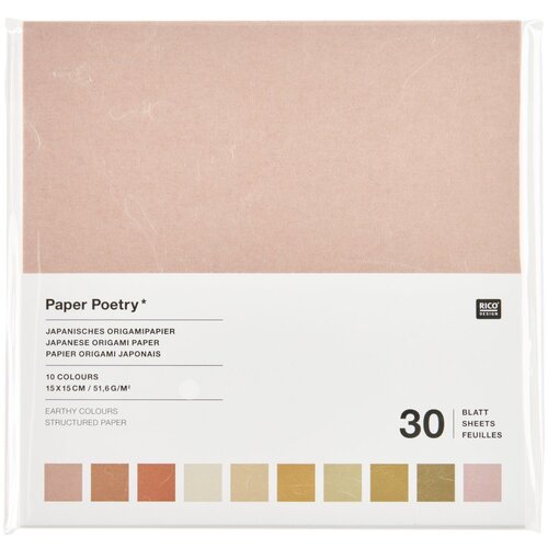 Rico Design Japans origami papier 30 vel 15 x 15 cm aardtinten Rico Design Japans origami papier 30 vel 15 x 15 cm aardtinten